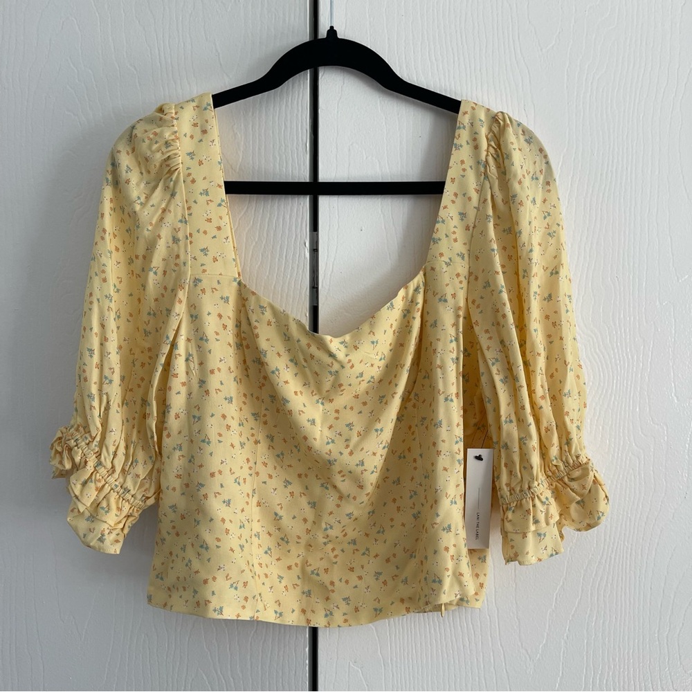 NWT Floral Yellow Blouse